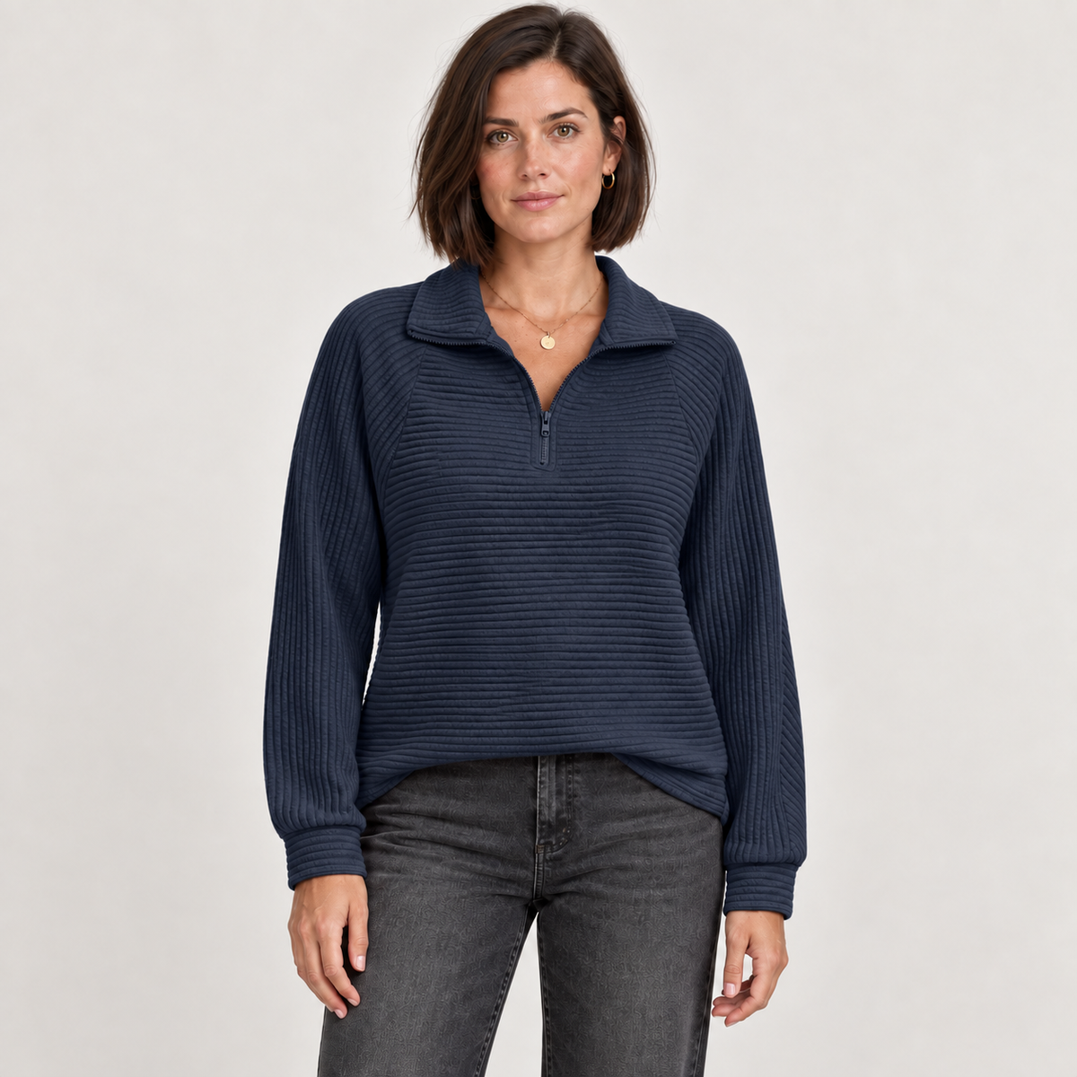 Abigail | Zip Up Knit Sweater