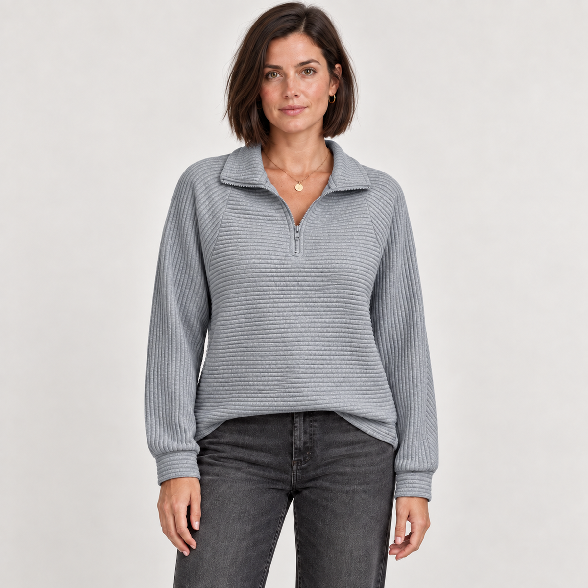 Abigail | Zip Up Knit Sweater