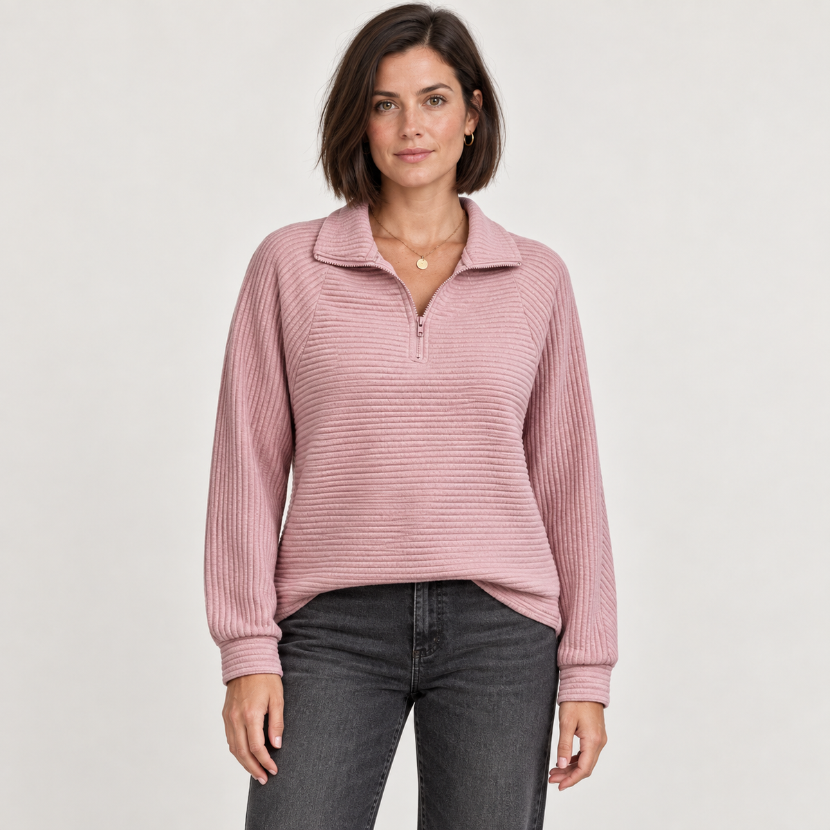Abigail | Zip Up Knit Sweater