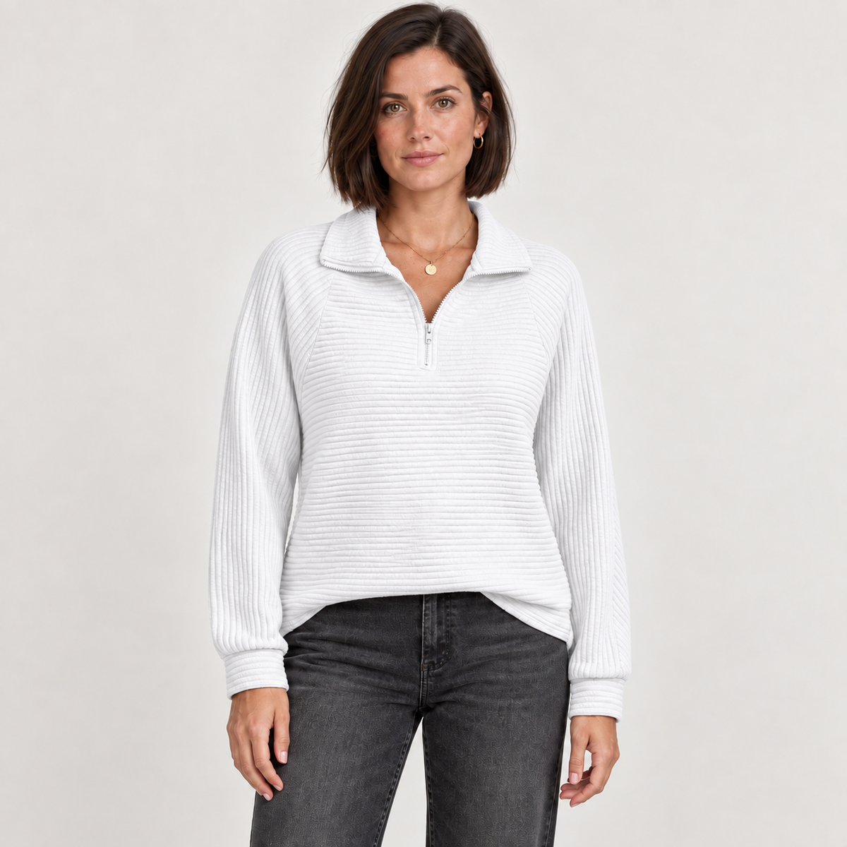 Abigail | Zip Up Knit Sweater