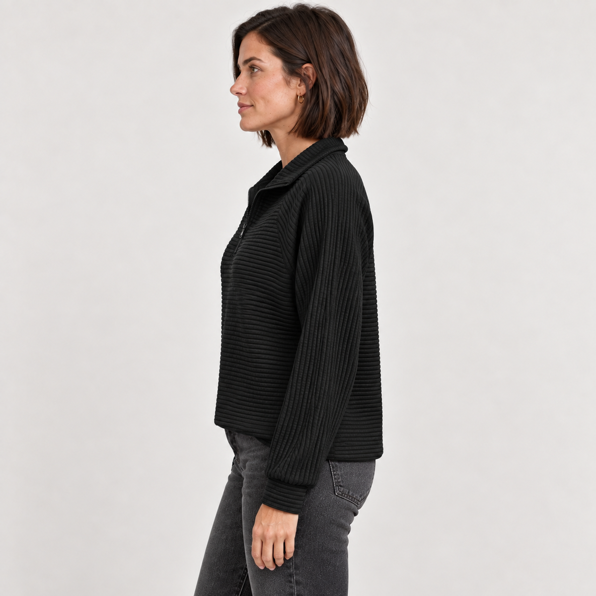 Abigail | Zip Up Knit Sweater