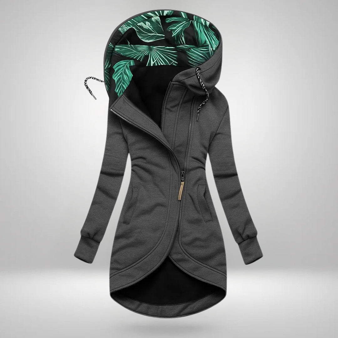 Morgan | Asymmetric-Zip Hooded Longline Jacket