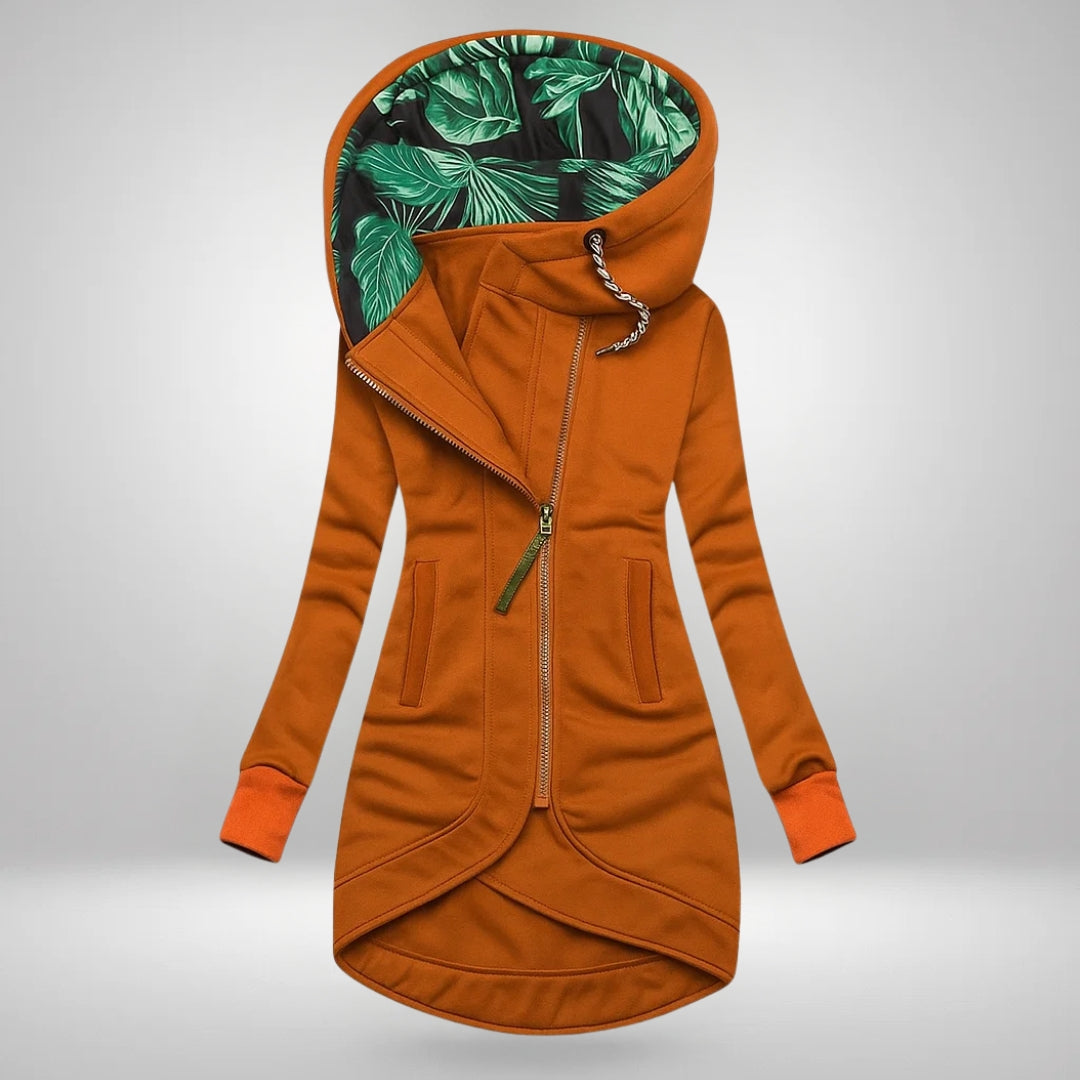 Morgan | Asymmetric-Zip Hooded Longline Jacket