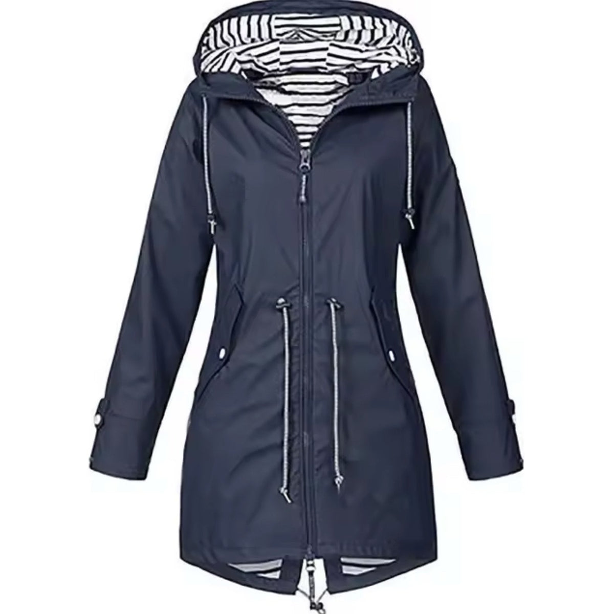 Frieda | Drawstring-Waist Hooded Longline Jacket