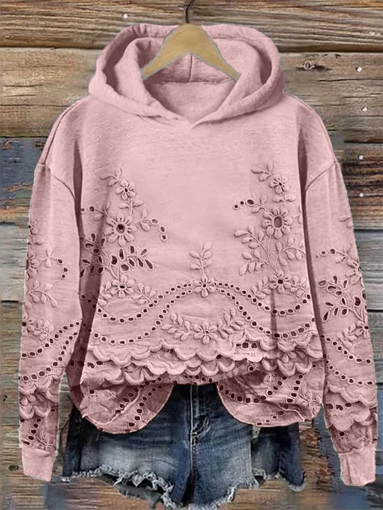 Heather – Floral Eyelet Hoodie