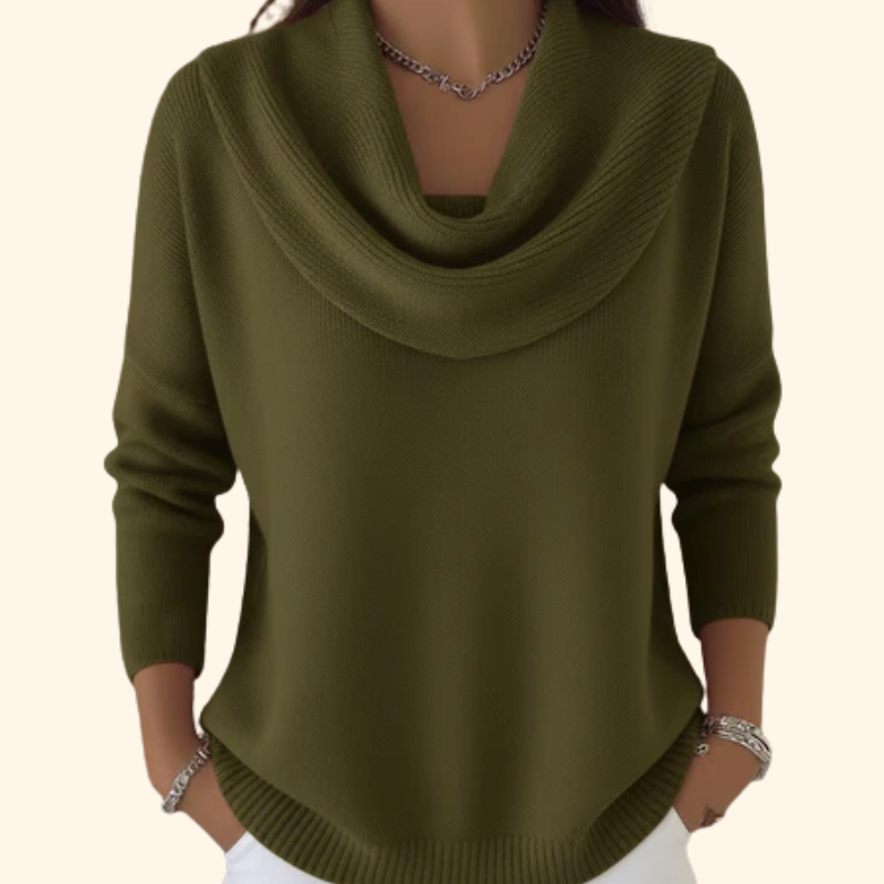 Margaret | Draped Cowl-Neck Sweater