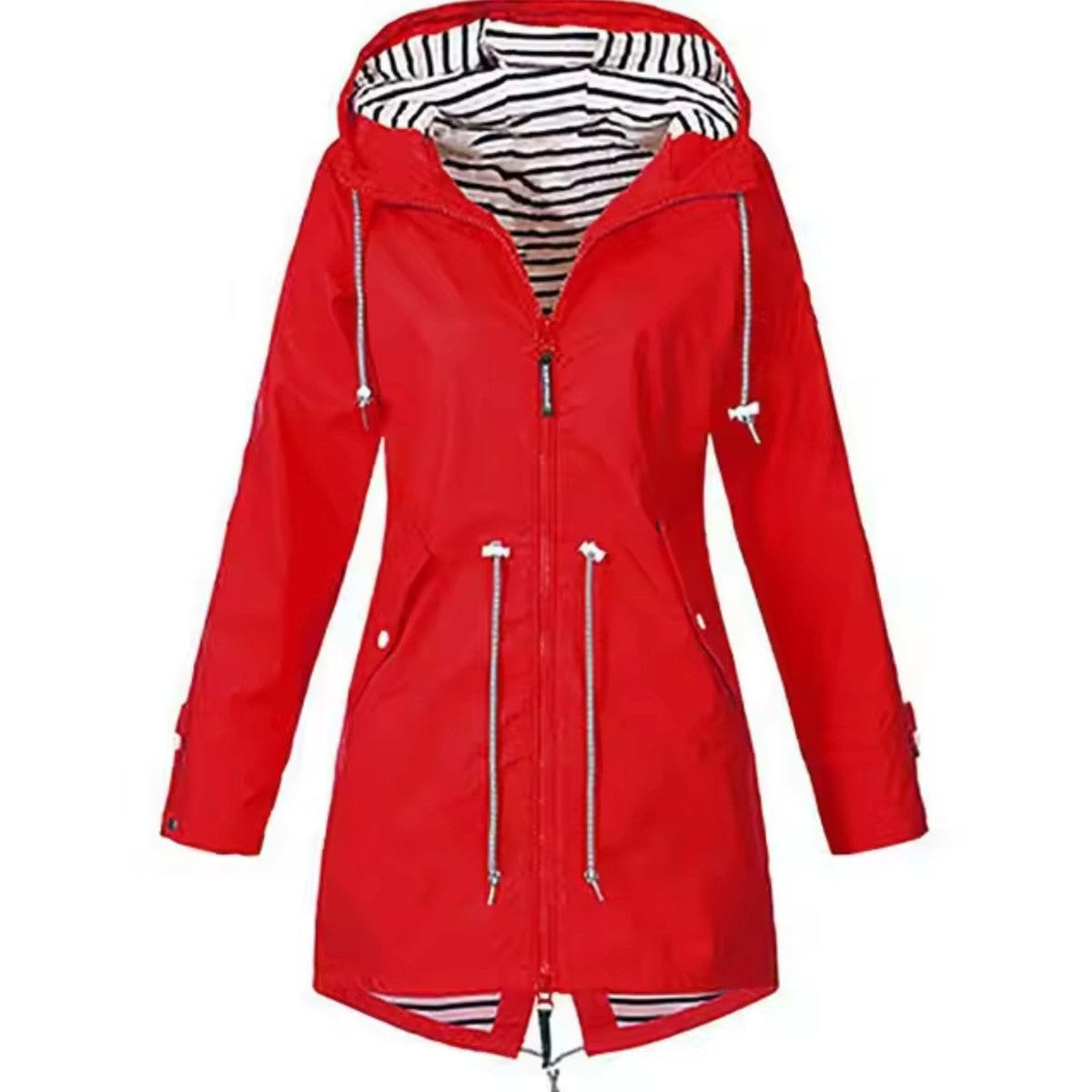 Frieda | Drawstring-Waist Hooded Longline Jacket