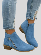 Cartina™ - Side Zip Ankle Boots With Low Block Heel