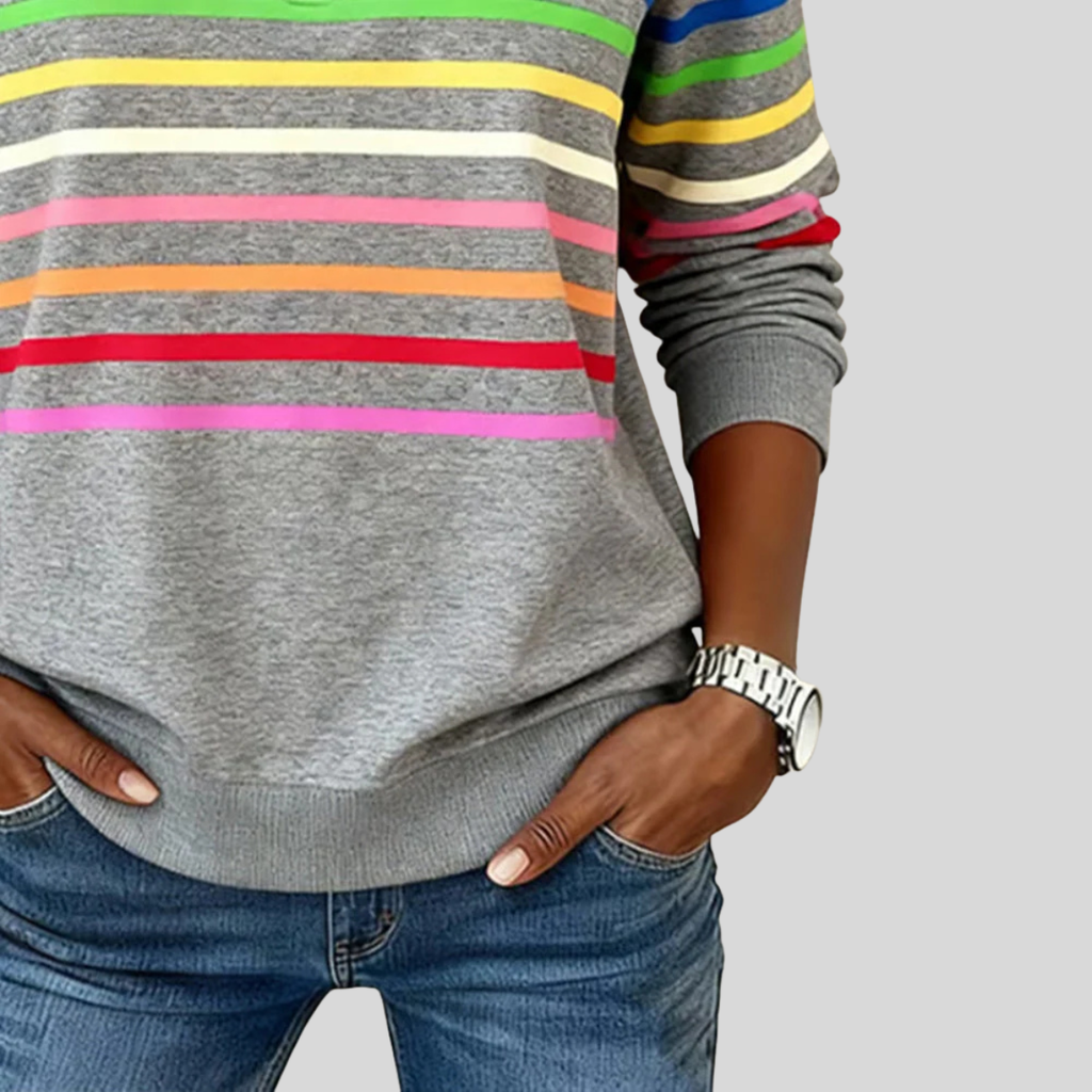 Diane | Colourful Striped Quarter-Zip Pullover