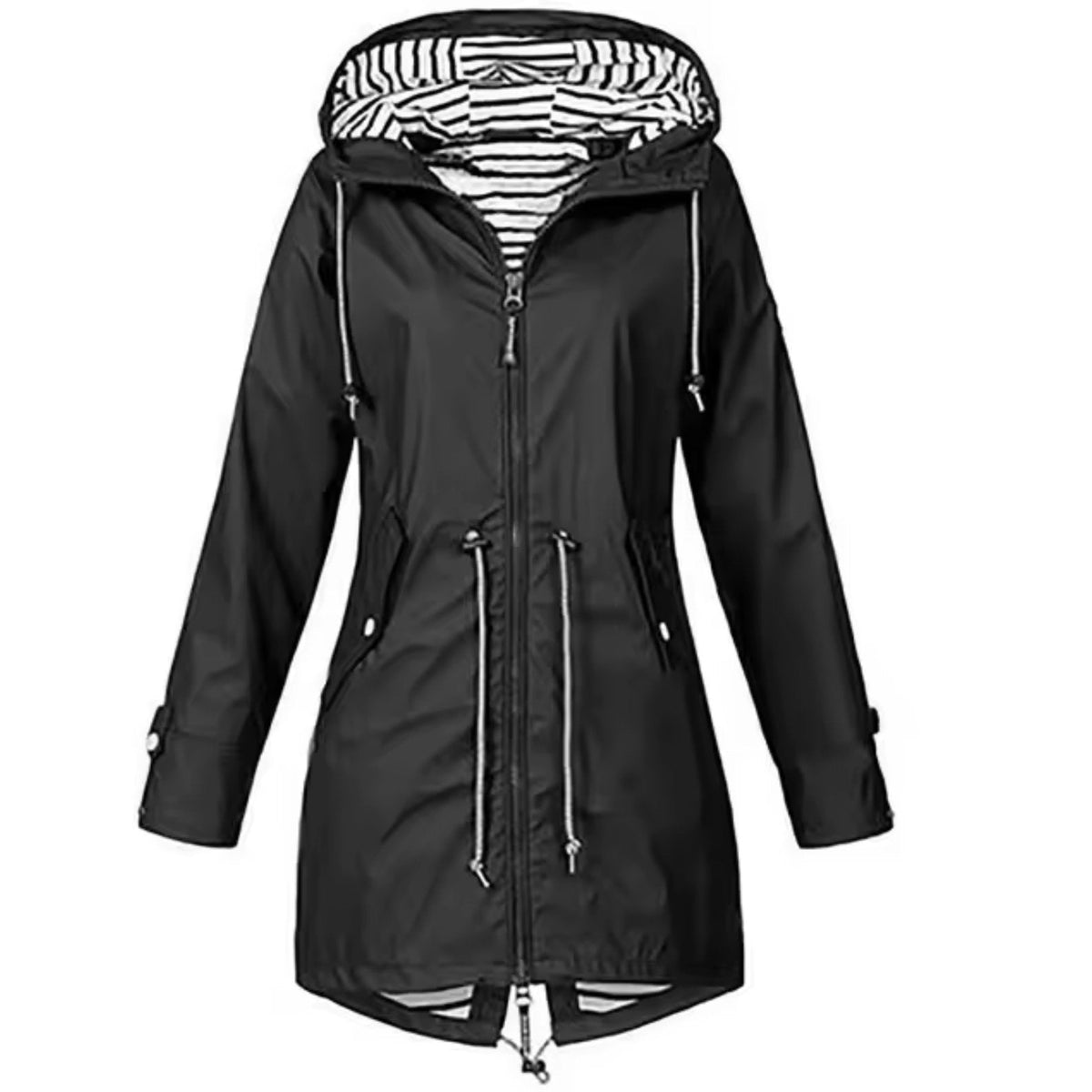 Frieda | Drawstring-Waist Hooded Longline Jacket