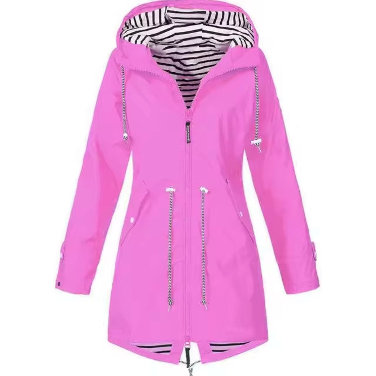 Frieda | Drawstring-Waist Hooded Longline Jacket