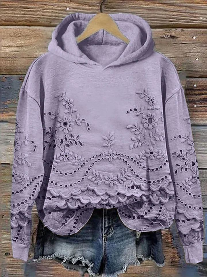 Heather – Floral Eyelet Hoodie