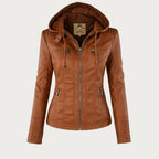 Women’s Hooded Zip-Front Moto-Style Jacket