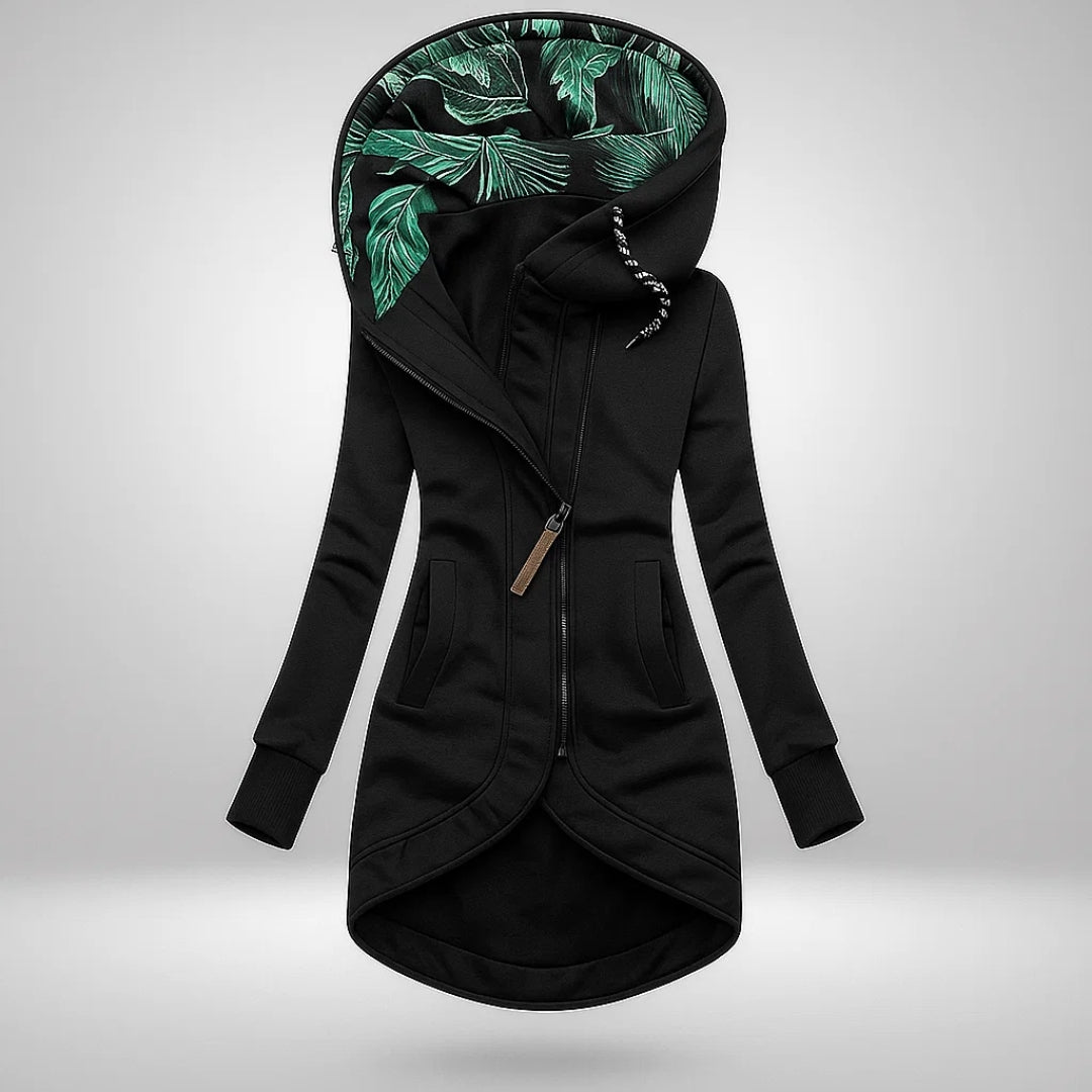 Morgan | Asymmetric-Zip Hooded Longline Jacket