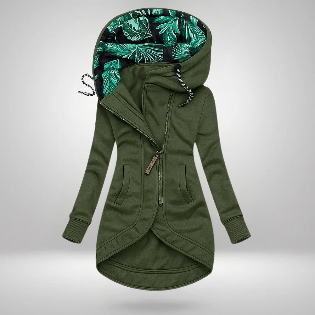 Morgan | Asymmetric-Zip Hooded Longline Jacket
