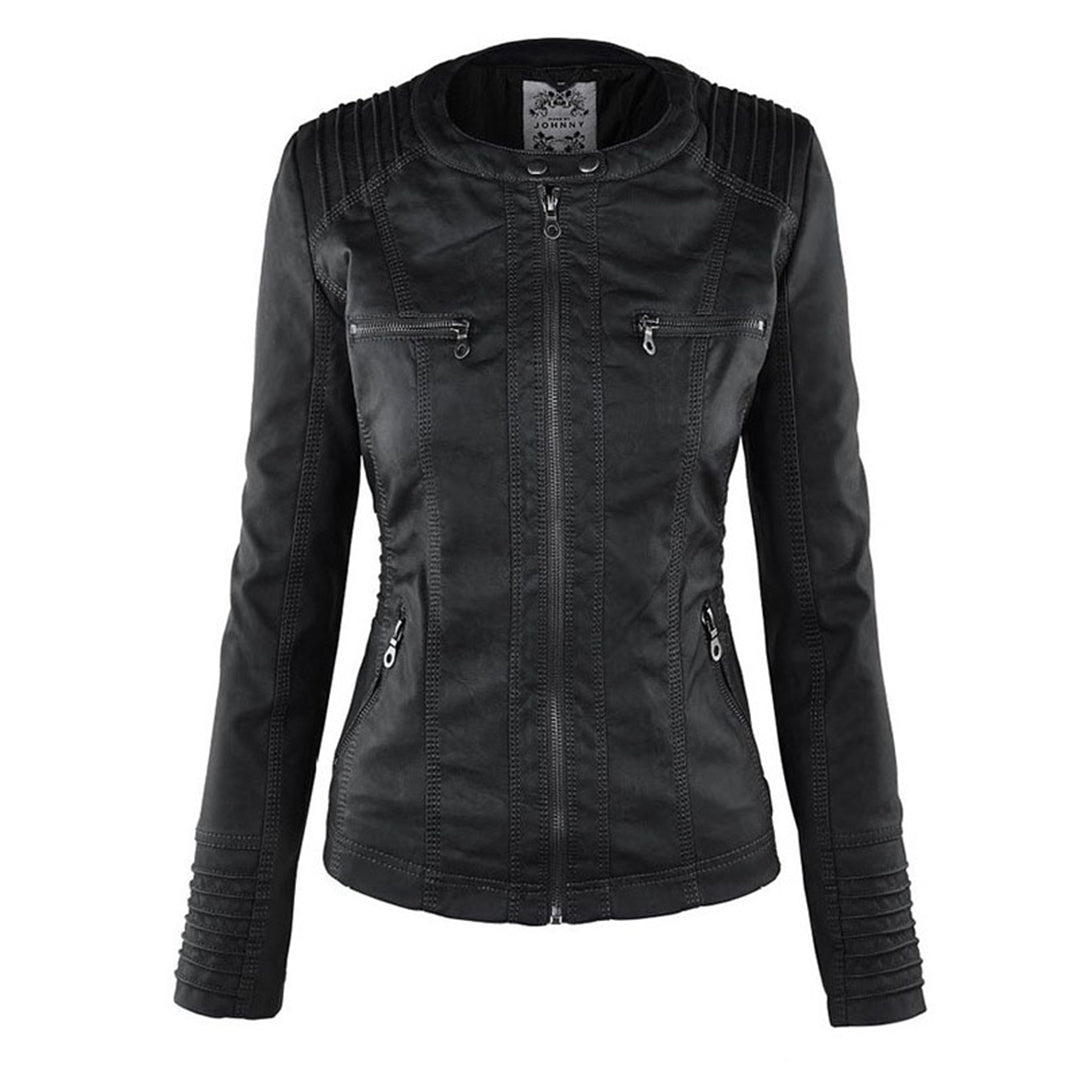 Women’s Hooded Zip-Front Moto-Style Jacket