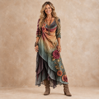 Rosalie | Layered Floral Bohemian Maxi Dress