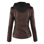 Women’s Hooded Zip-Front Moto-Style Jacket