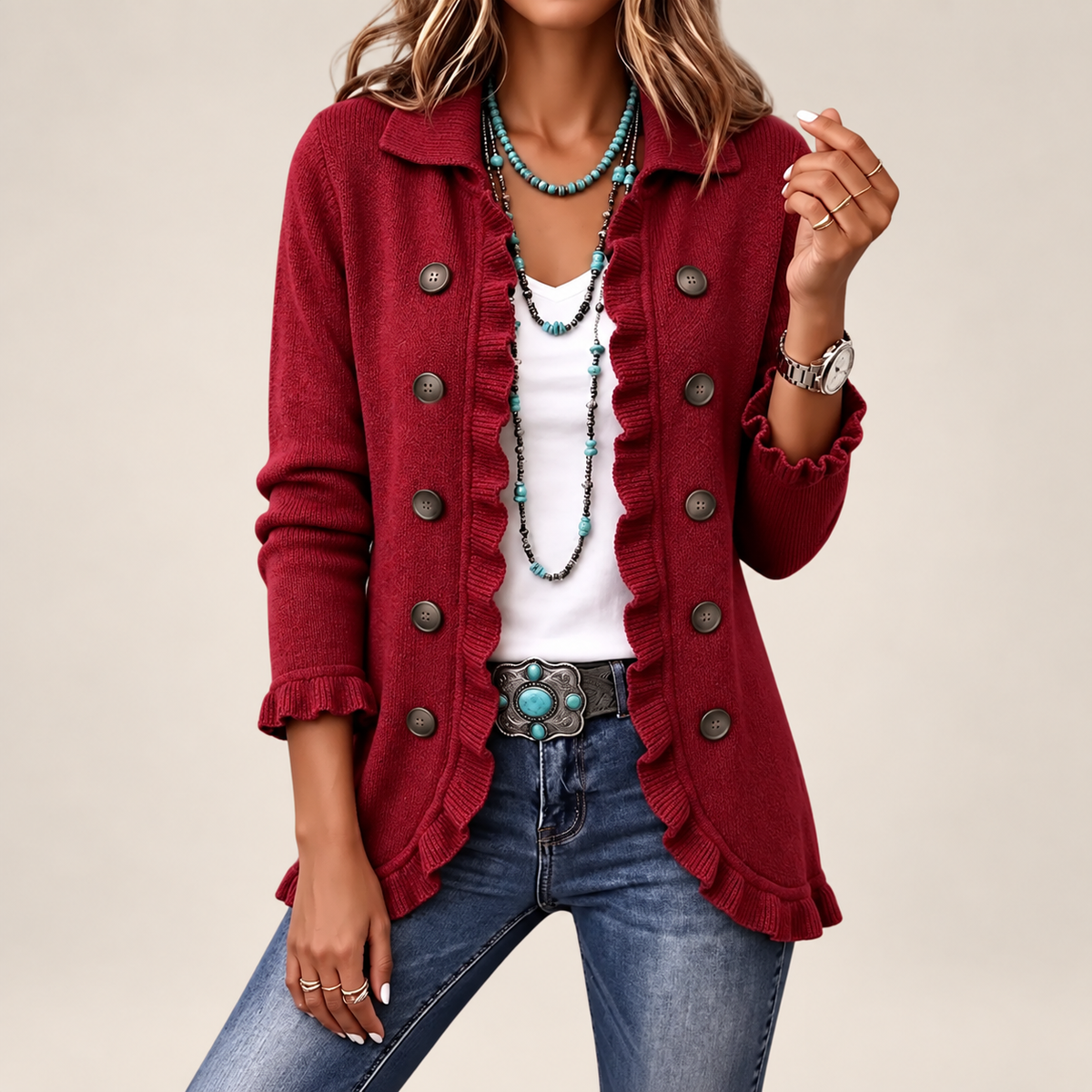 Eve | Classic Ruffle Cardigan