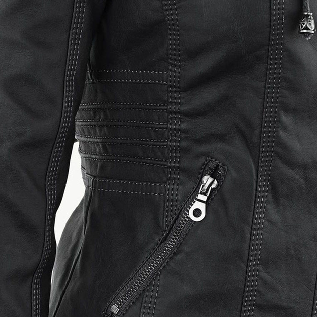 Women’s Hooded Zip-Front Moto-Style Jacket