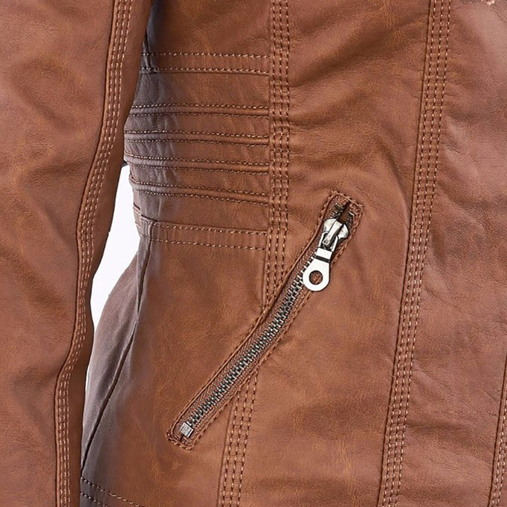 Women’s Hooded Zip-Front Moto-Style Jacket