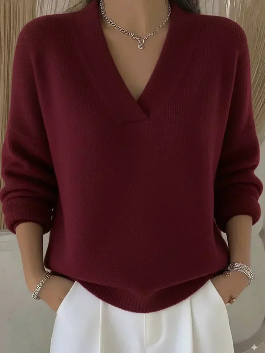 Heather | Relaxed V-Neck Sweater