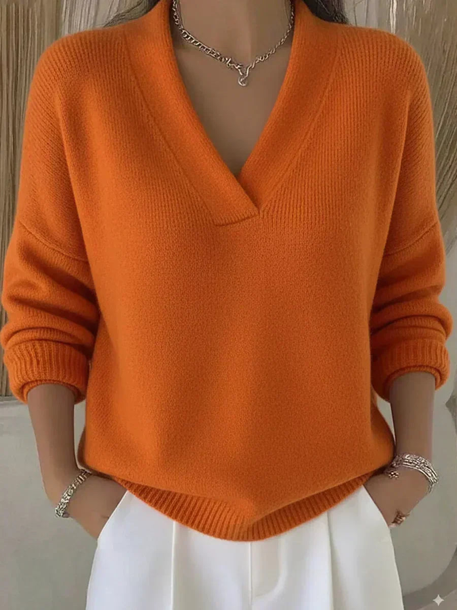 Heather | Relaxed V-Neck Sweater