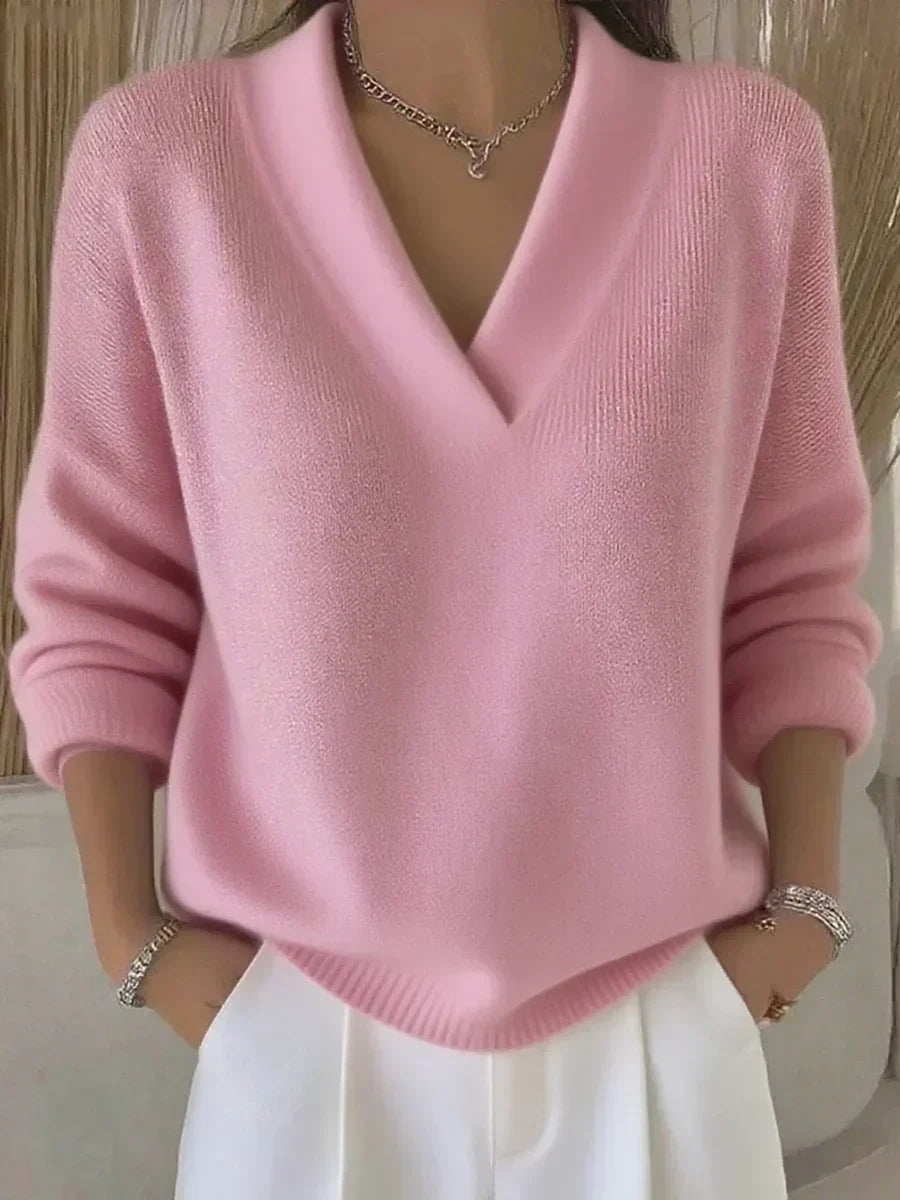 Heather | Relaxed V-Neck Sweater