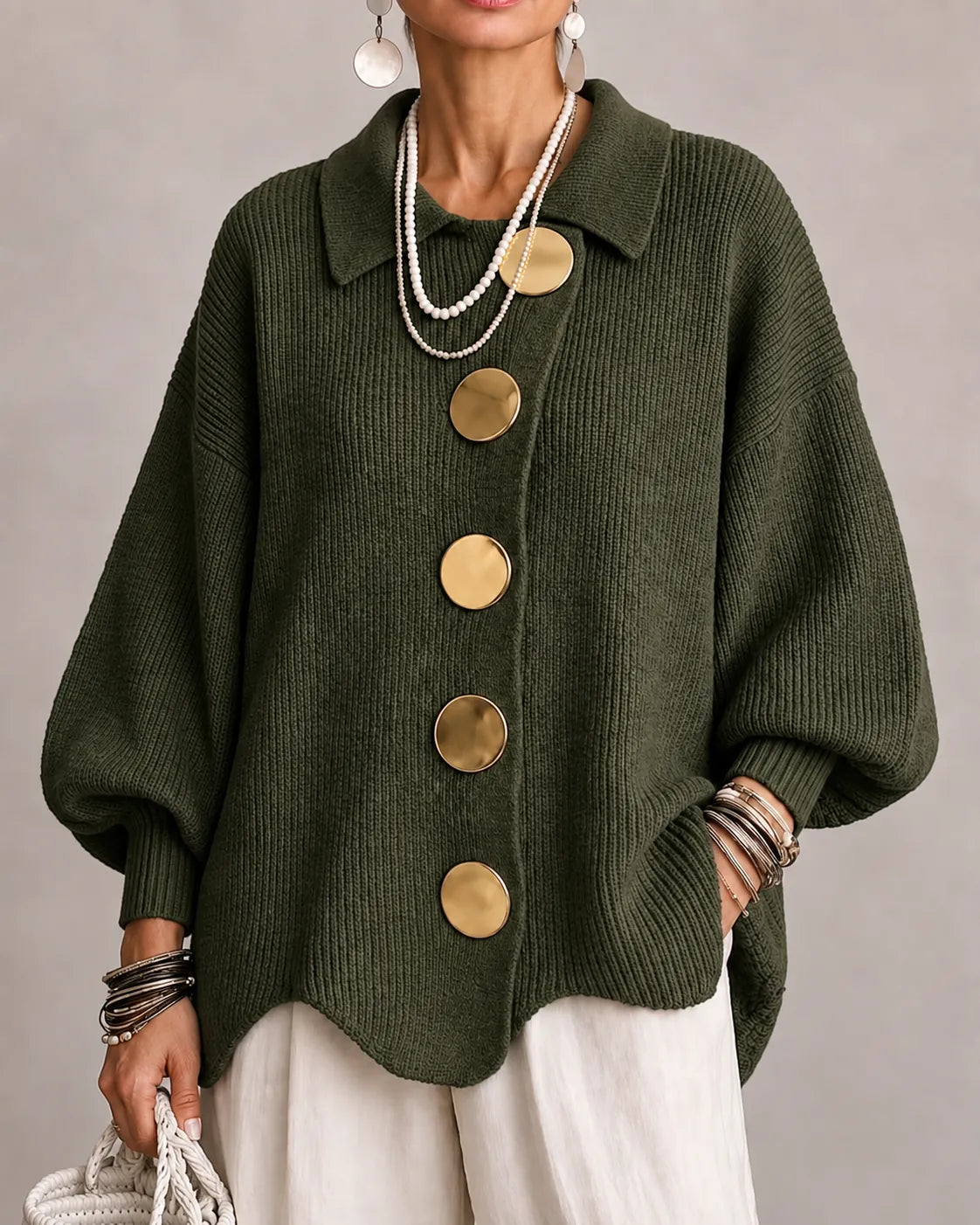 Elara | Oversized Button Knit Sweater