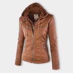 Women’s Hooded Zip-Front Moto-Style Jacket
