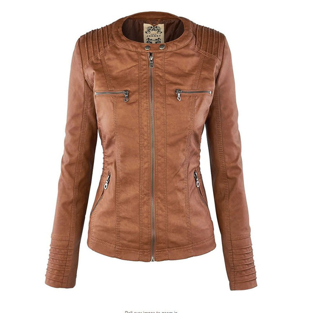 Women’s Hooded Zip-Front Moto-Style Jacket
