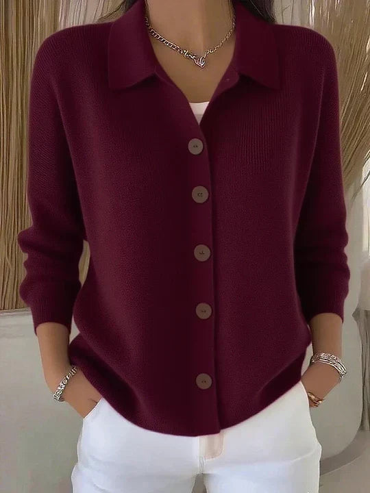 Patricia | Collared Knit Cardigan