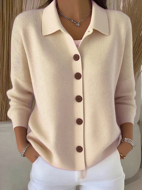Patricia | Collared Knit Cardigan