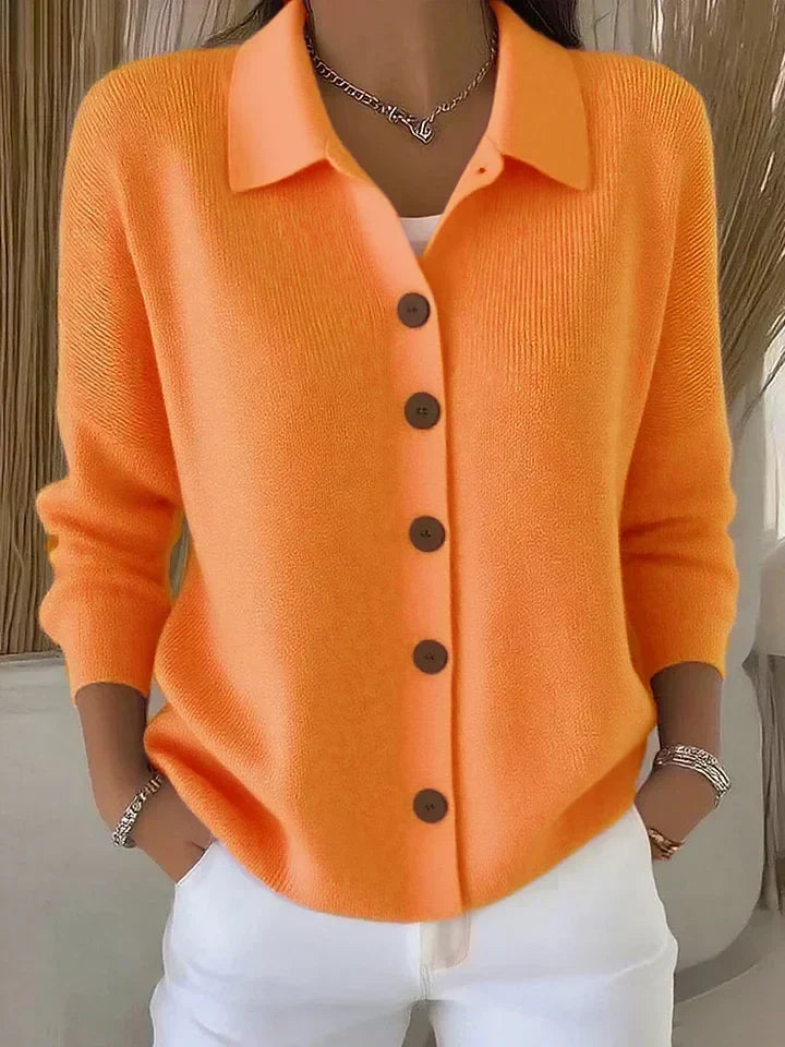 Patricia | Collared Knit Cardigan