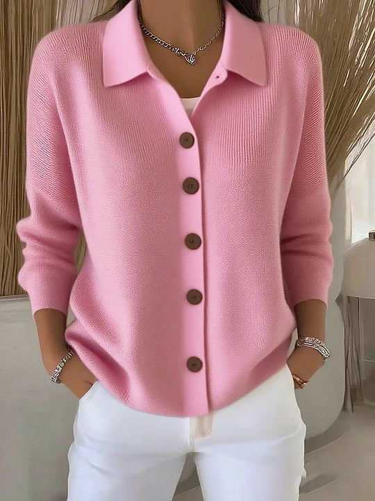 Patricia | Collared Knit Cardigan