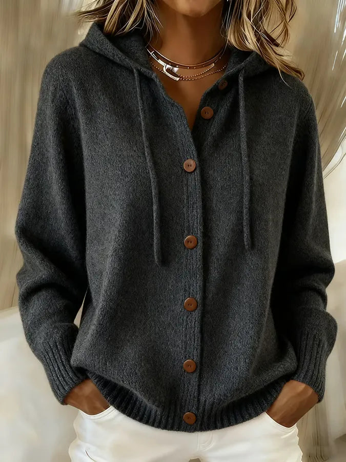 Melanie | Hooded Button-Front Cardigan