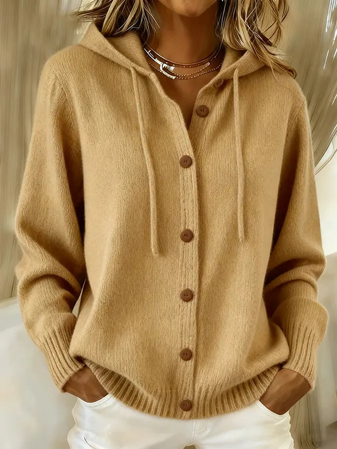 Melanie | Hooded Button-Front Cardigan