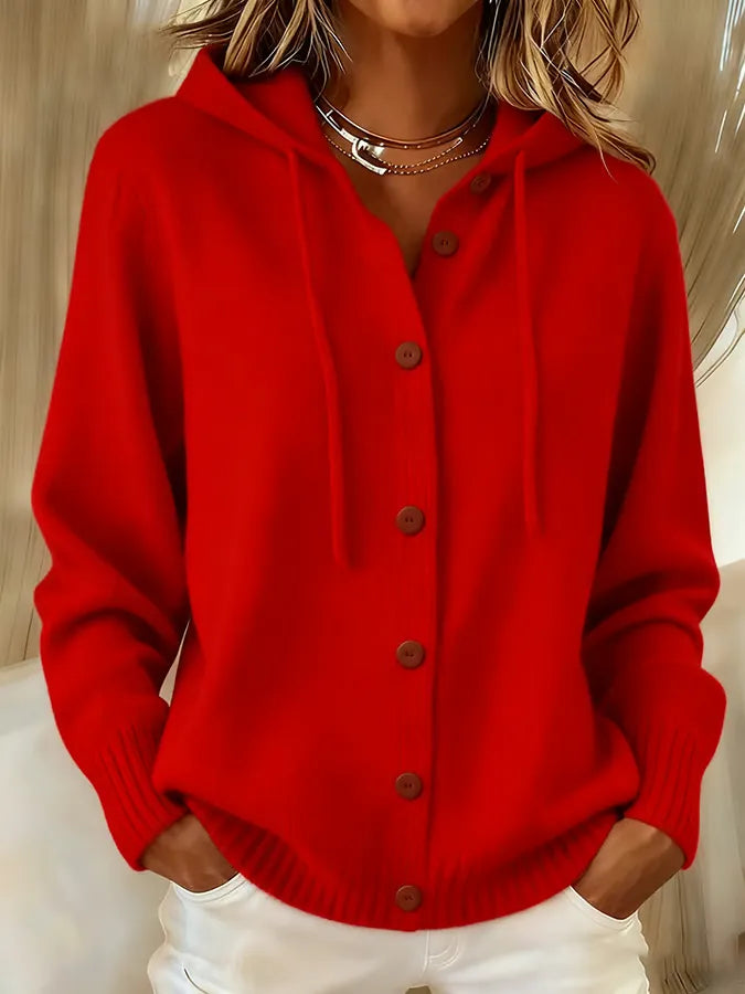 Melanie | Hooded Button-Front Cardigan