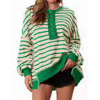 POLANA™ - Casual Oversized Striped Long Sleeve Sweatshirt