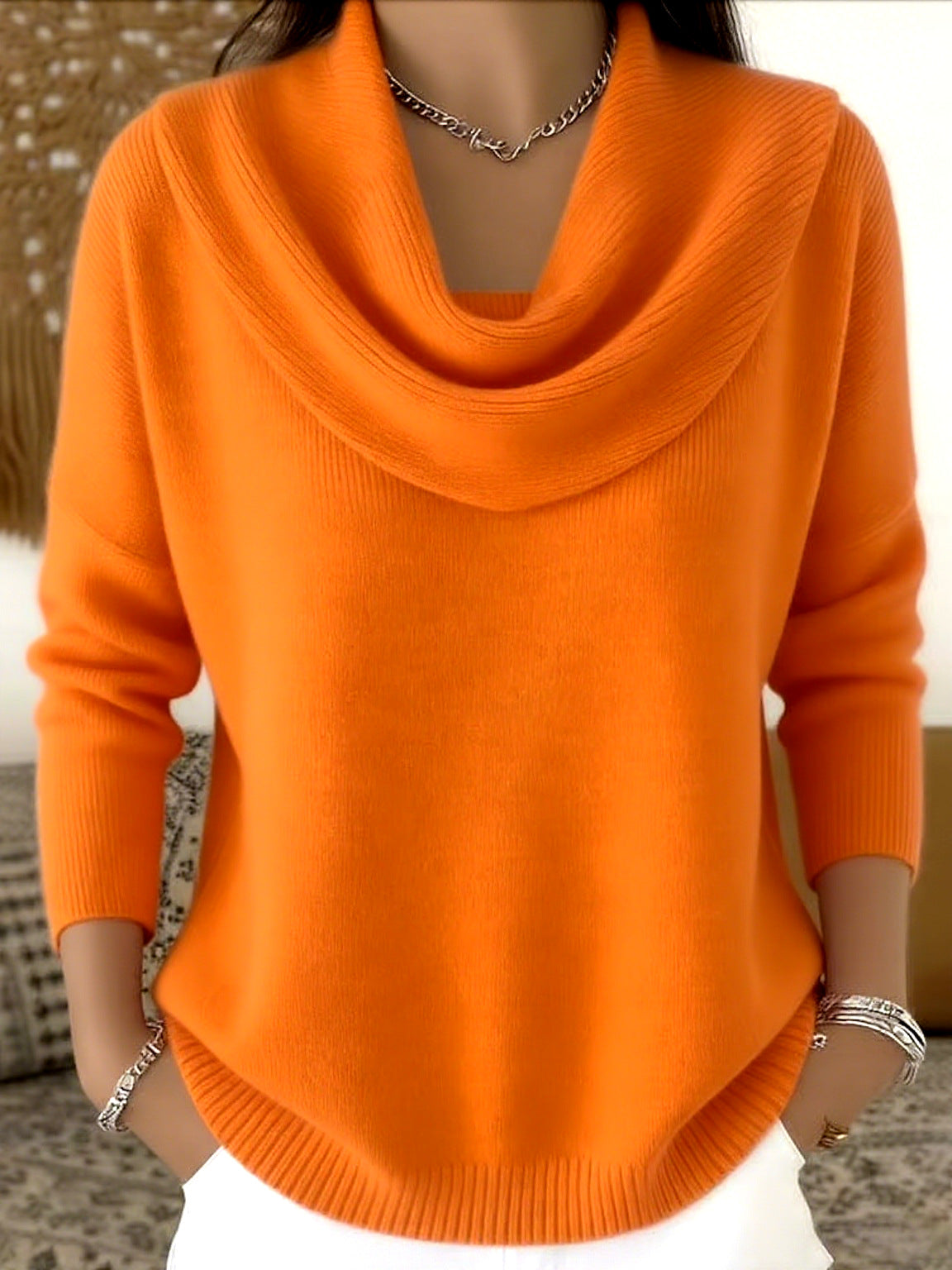 Margaret | Draped Cowl-Neck Sweater