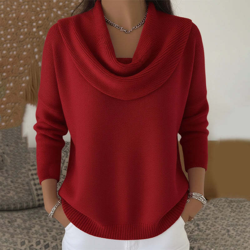 Margaret | Draped Cowl-Neck Sweater