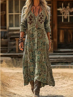 Maribel | Vintage Botanical Maxi Dress