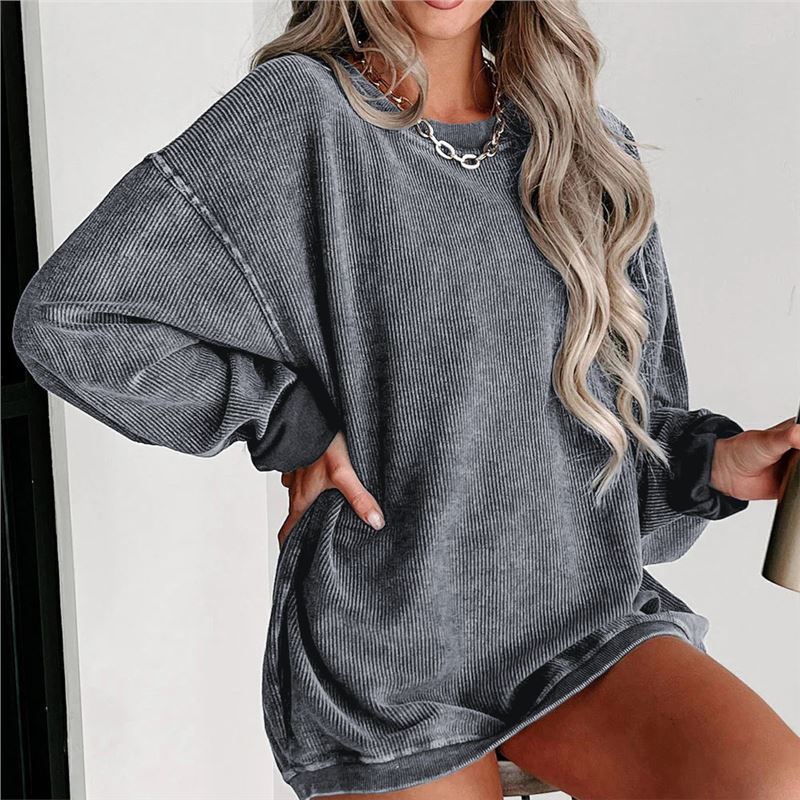 ADELE™ - Casual Drop Shoulder Pullover Sweatshirt