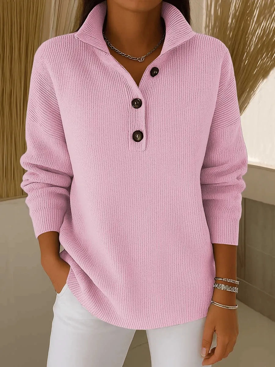 Kathleen | Button-Front Polo Sweater