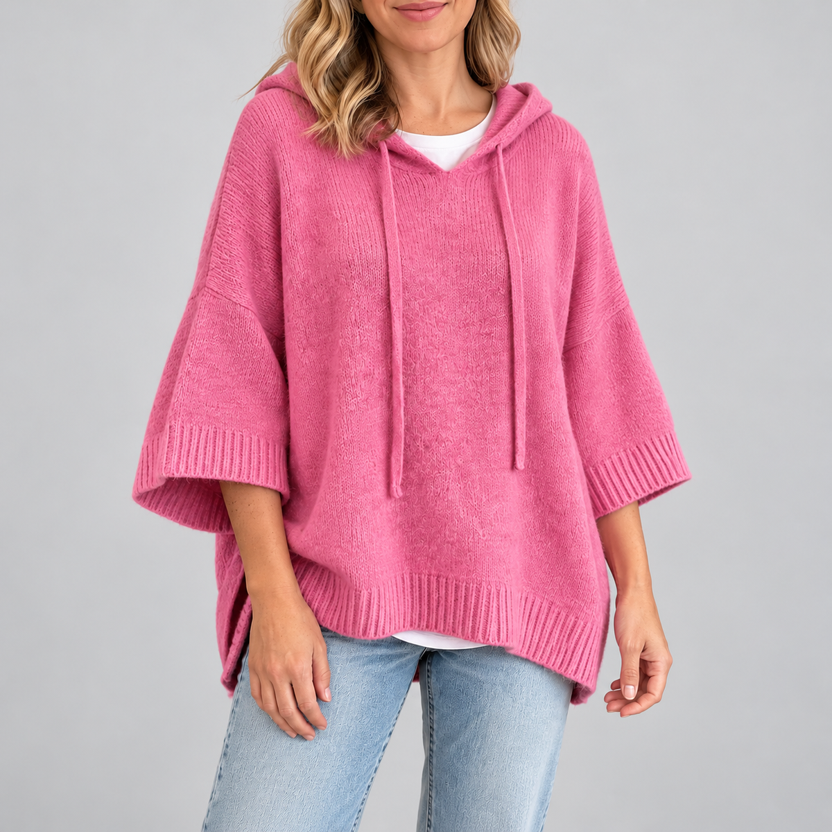 Mariette - Hooded Knit Poncho