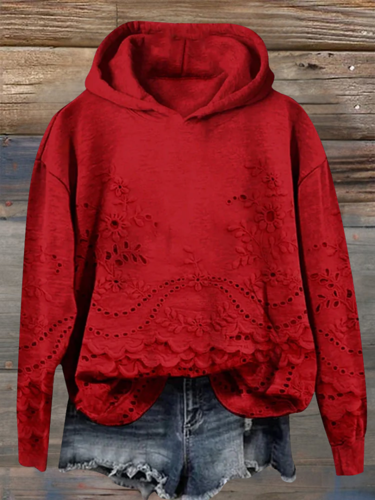 Heather – Floral Eyelet Hoodie