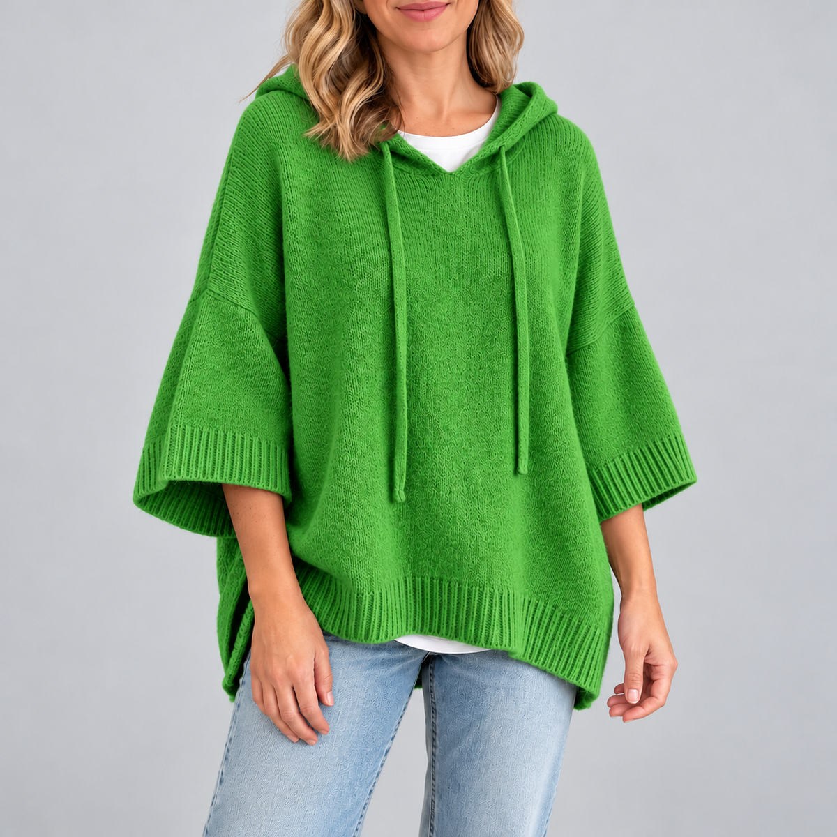 Mariette - Hooded Knit Poncho