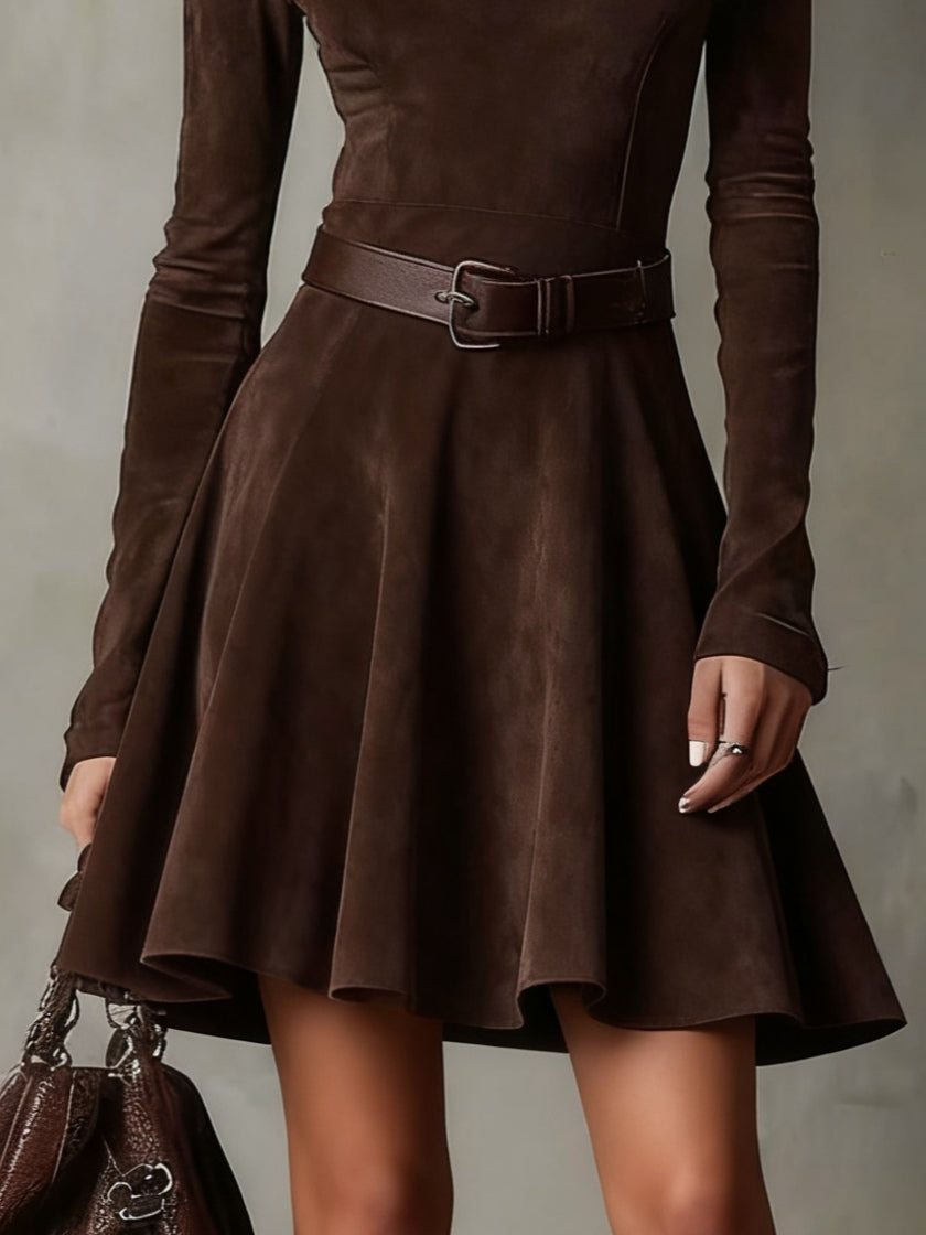 Meredith | Long-Sleeve Fit-and-Flare Mini Dress