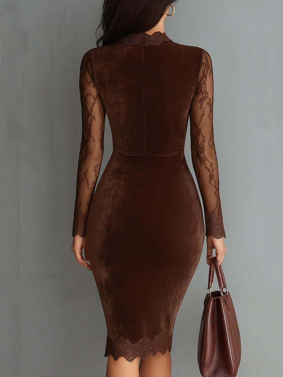 Clara | Keyhole Lace-Sleeve Dress