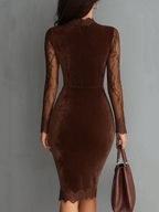Clara | Keyhole Lace-Sleeve Dress